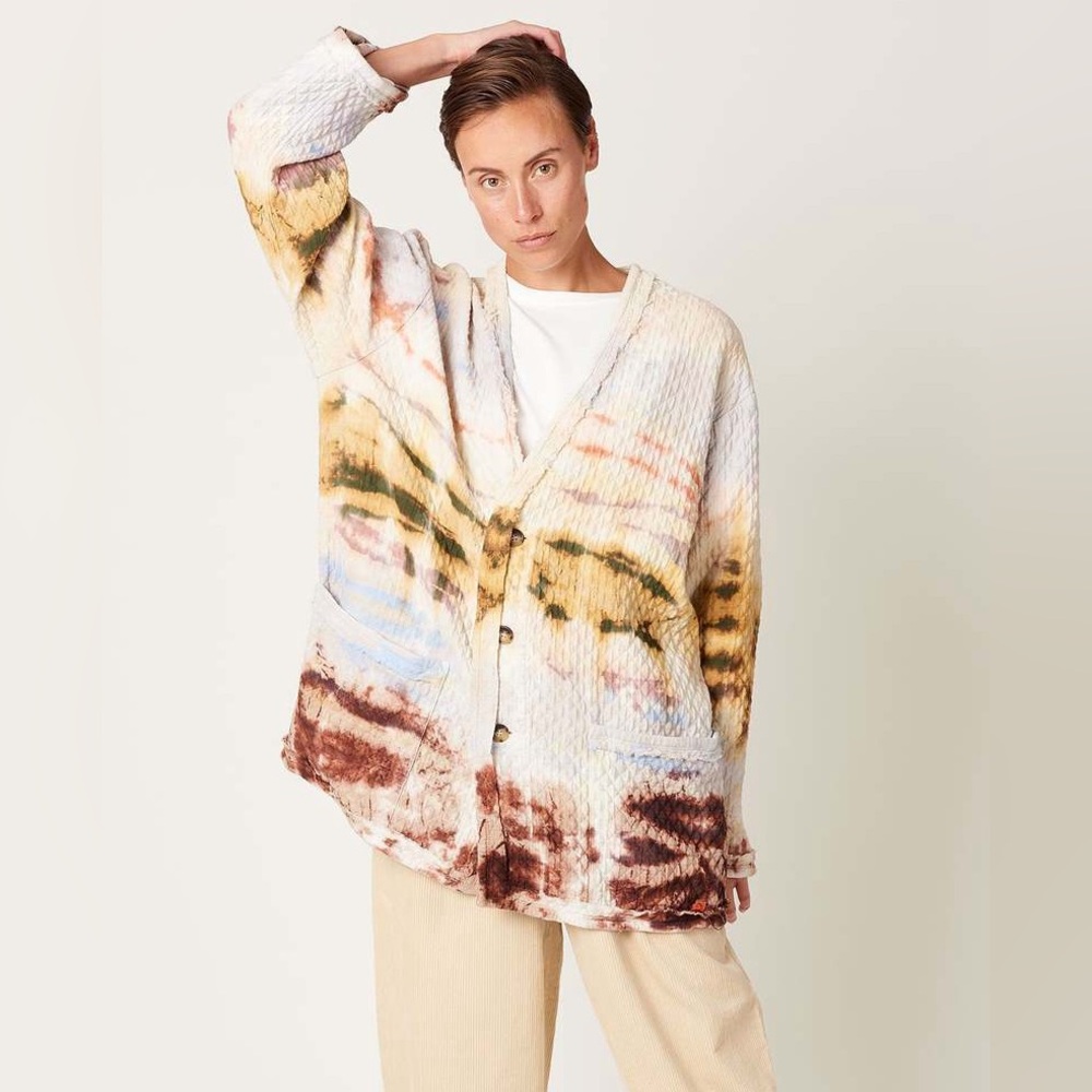 RAQUEL ALLEGRA QUILTED OVERCOAT - CLIFFS TIE DYE Size 0